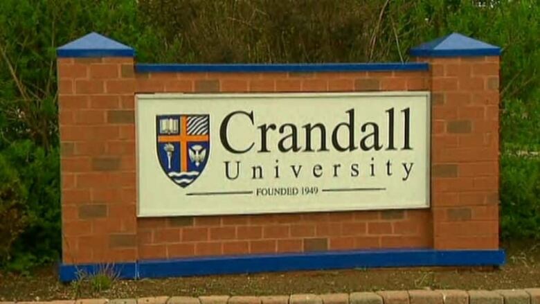 An outdoor sign for Crandall University.