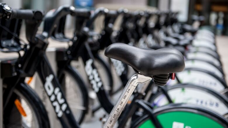 Bikes lined up outside