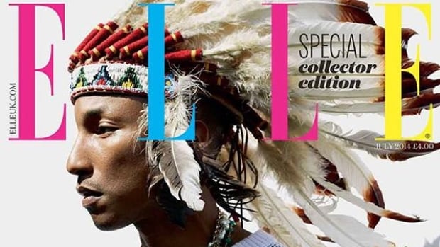 Many fans are not happy with singer Pharrell Williams for posing in a headdress for Elle magazine. (Doug Inglish/Elle Magazine)