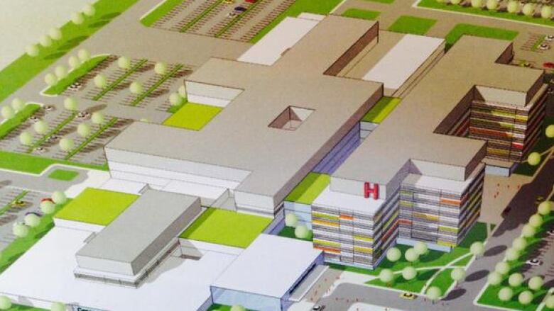 Rendering of Windsor's megahospital.