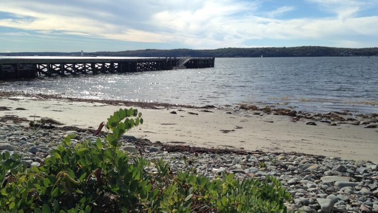 A pier juts out into Halifax harbour