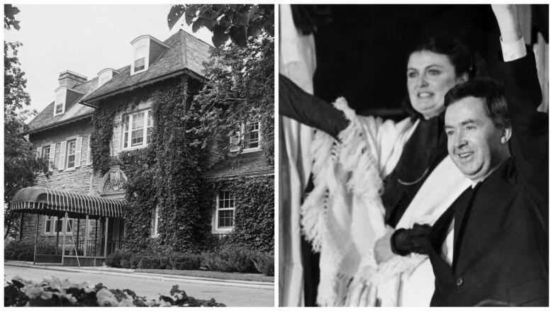 24 Sussex Drive is pictured, left, with Maureen McTeer, centre, wife of former prime minister Joe Clark.