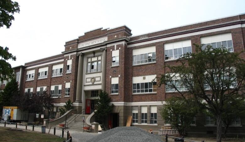 A large brick school