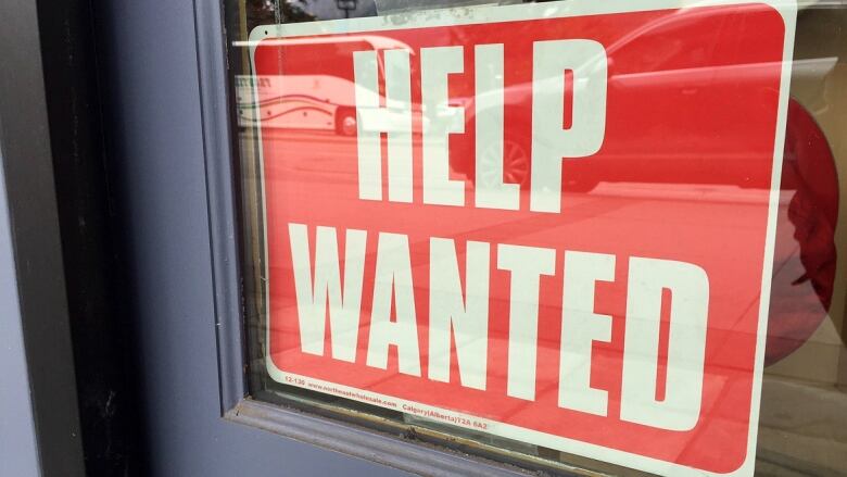 A help wanted sign