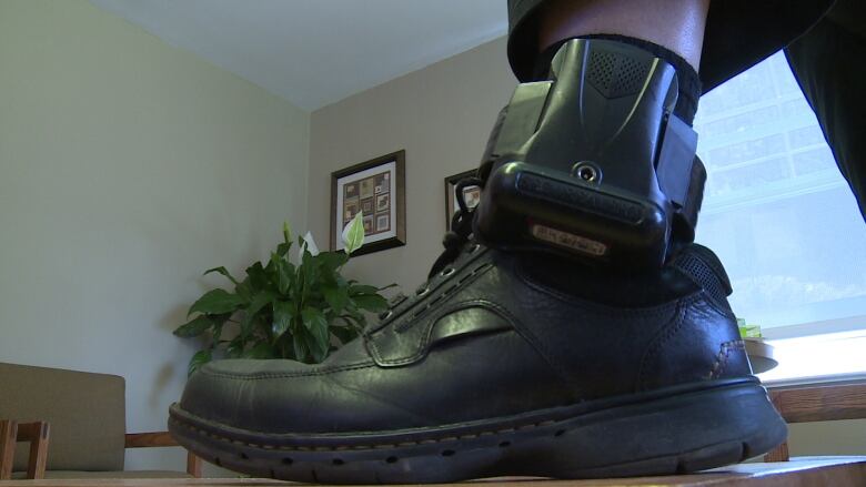 An ankle monitoring bracelet 