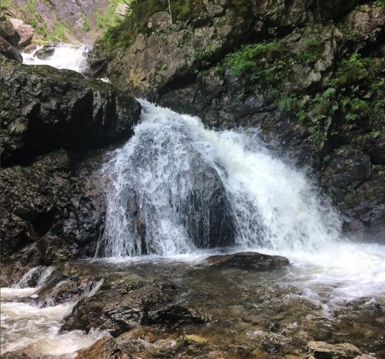 a rocky waterfall