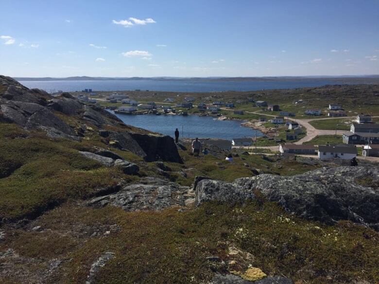 Houses are spotted along a community with a bay in the centre. 