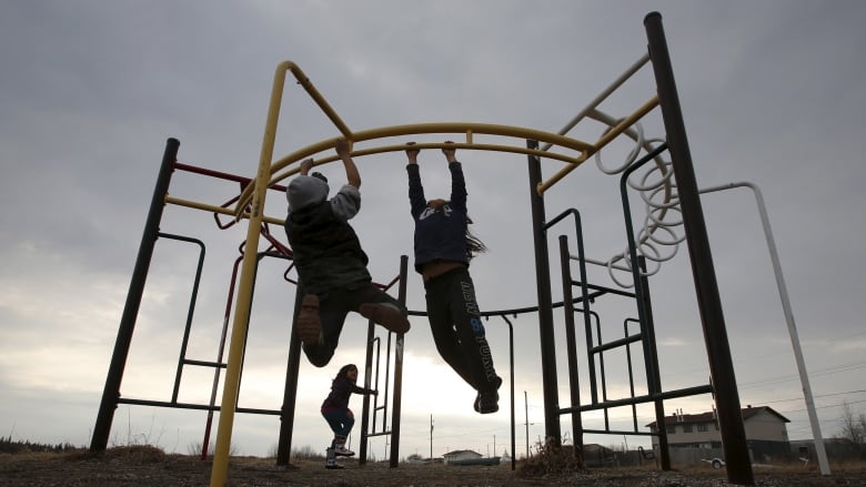 children on a jungle gym