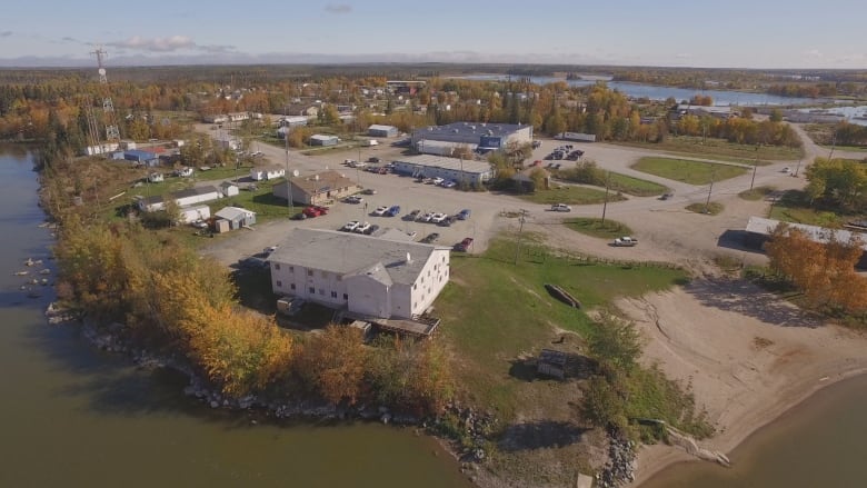 Aerial view of Cross Lake.