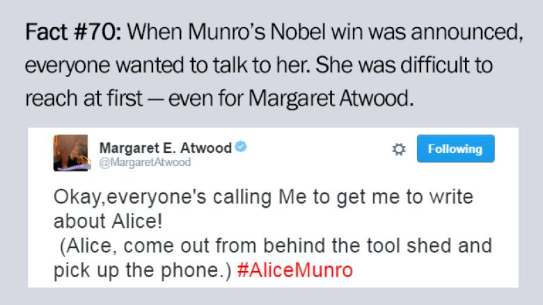 A screenshot from Margaret Atwood's Twitter account on a light purple background.