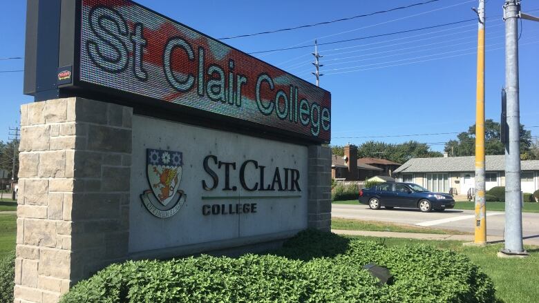 St. Clair College sign.