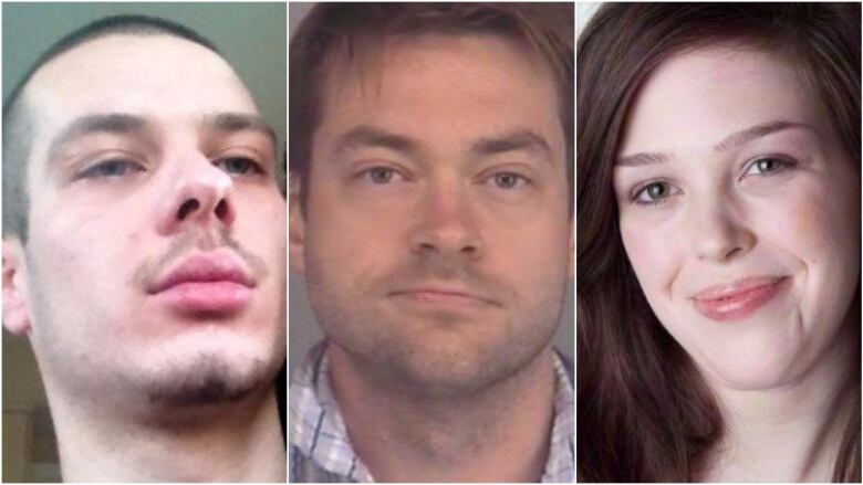 Co-accused Mark Smich, left and Dellen Millard, centre, stood trial for the first degree murder of Laura Babcock.