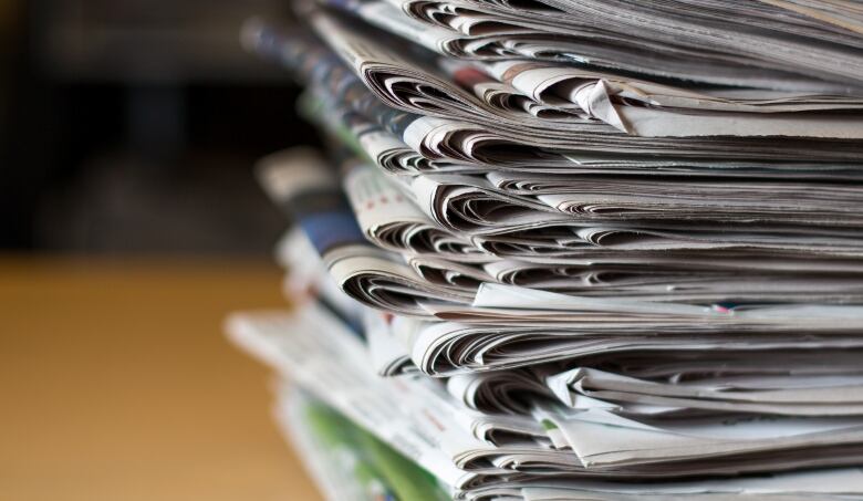 A stack of newspapers