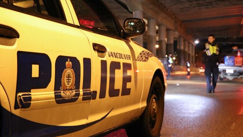 A police cruiser with the logo of the Vancouver Police Department.