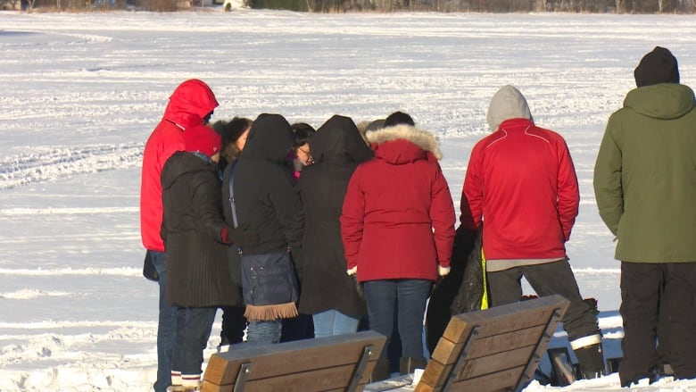 A crowd gathered where 21-year-old Joey Knapaysweet died by gunshot wounds back in 2018.  