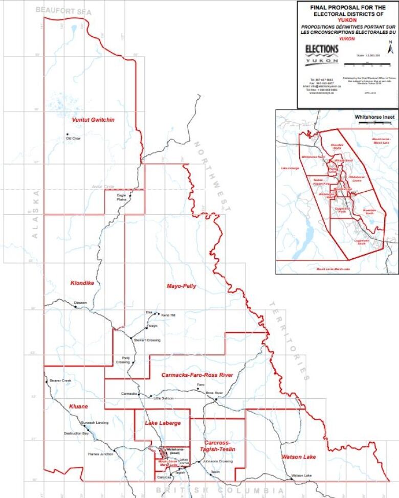 Map of yukon ridings