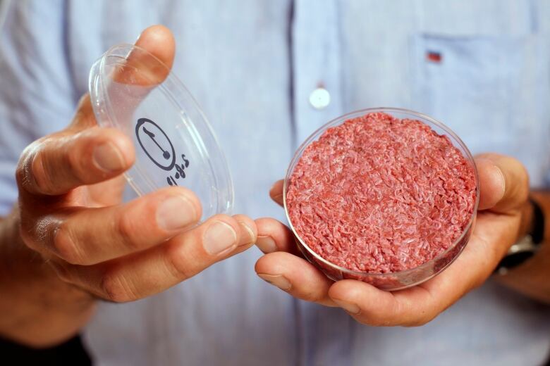 TIn of lab-grown meat. 