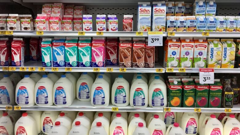 Milk is displayed in the dairy aisle of Giant Tiger on 22nd Street West in Saskatoon. 