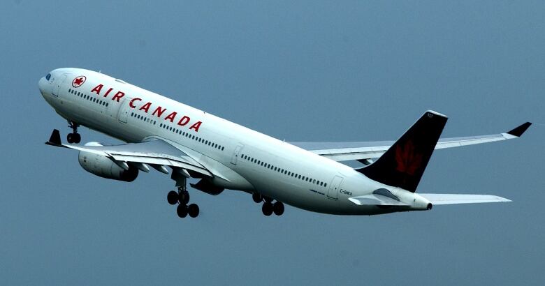 An Air Canada plane takes off