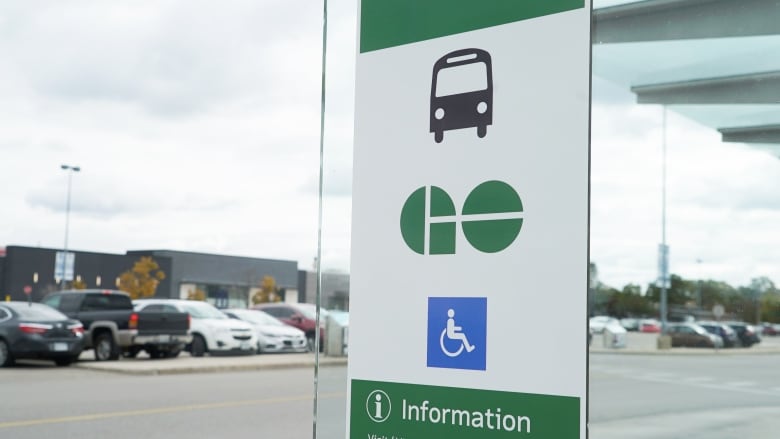 GO Transit sign to indicate it's a bus stop