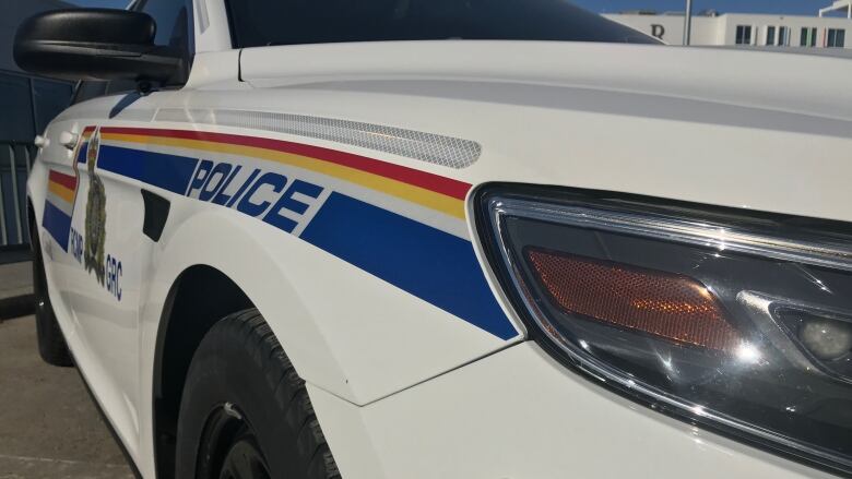 The front of a police car.