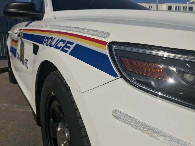 The front of a police car.