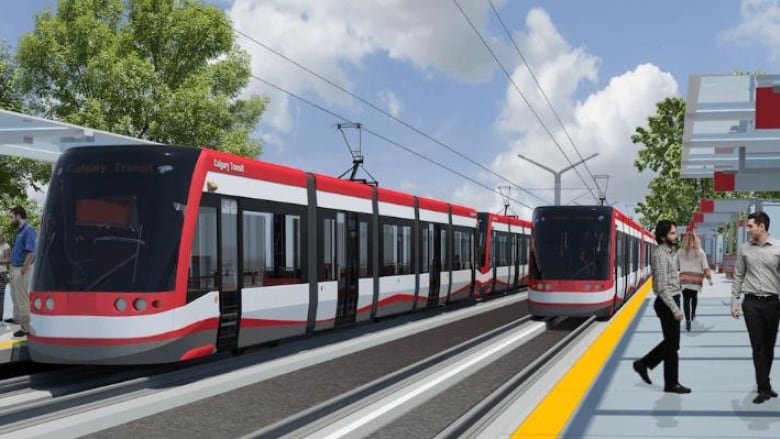 A rendering of an LRT train.