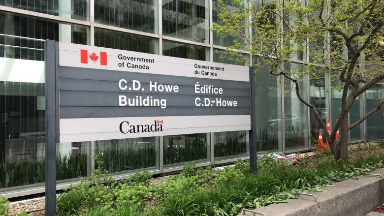 A sign outside a government building in Ottawa.