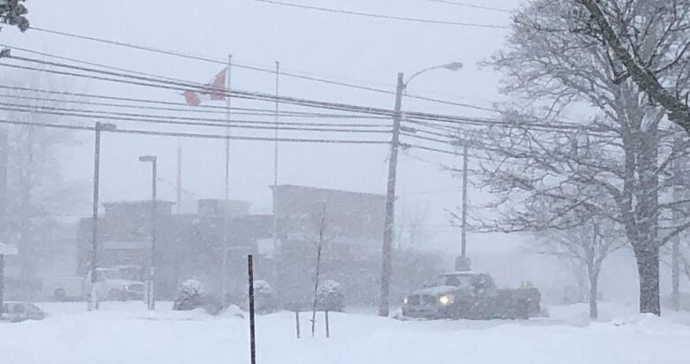 Blowing snow, winter storm