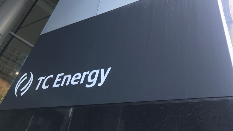 The words, TC Energy are visible against a black background next to the company's logo.