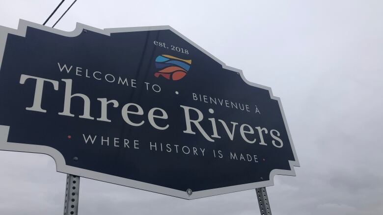 A sign outside of Three Rivers is pictured. 