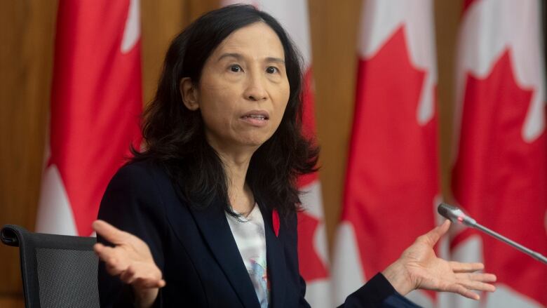 Canada's Chief Public Health Officer Theresa Tam responds to a question during a news conference in Ottawa, Tuesday, November 10, 2020.