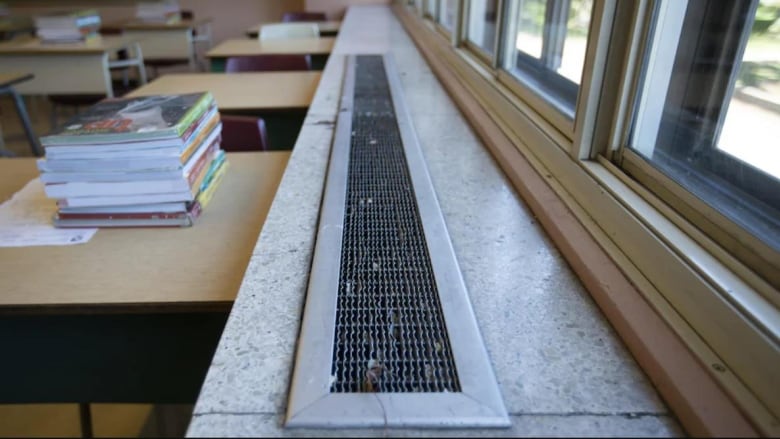 A ventilation system in a classroom.