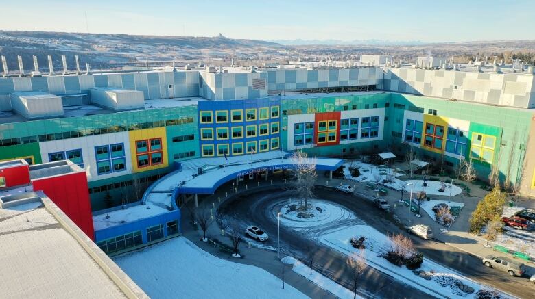 An aerial view of the Alberta Children's Hospital.