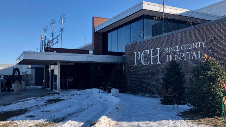 A shot of the Prince County Hospital during the winter.