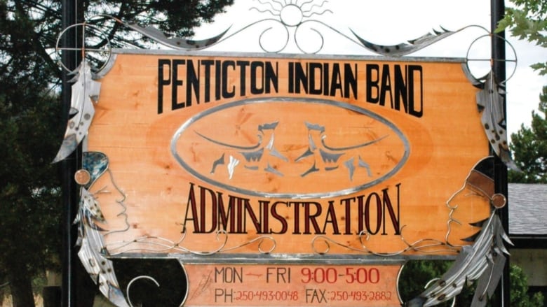 A sign saying Penticton Indian Band