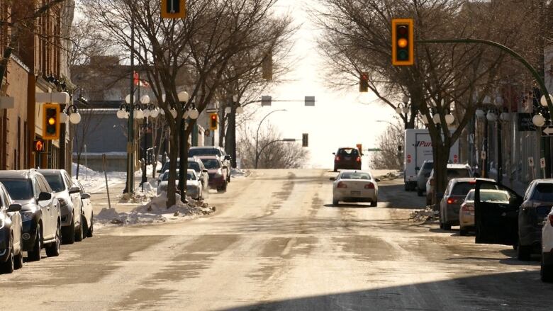 A city street.