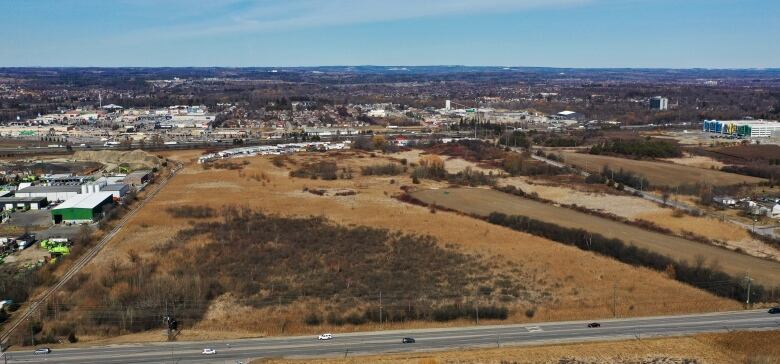 Aerial view of Lower Duffins Creek wetland, 