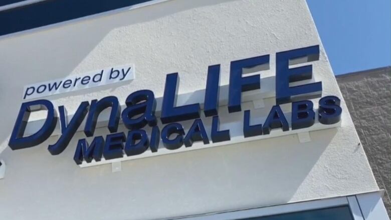 A Dynalife Medical Labs sign.