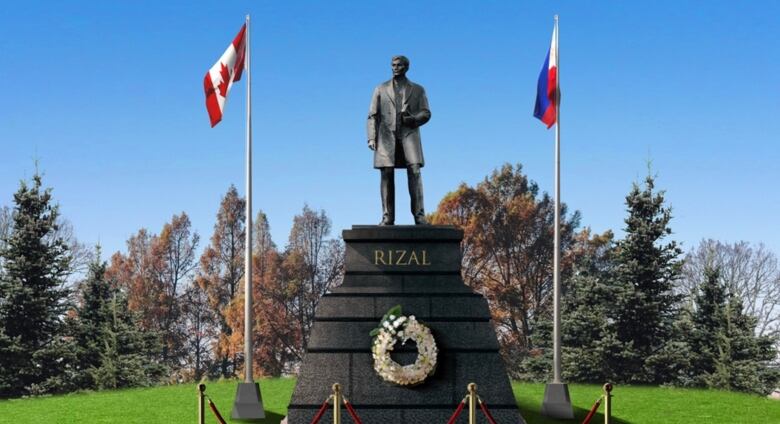 A rendering of what the Jose Rizal statue planned for Prairie Winds Park 