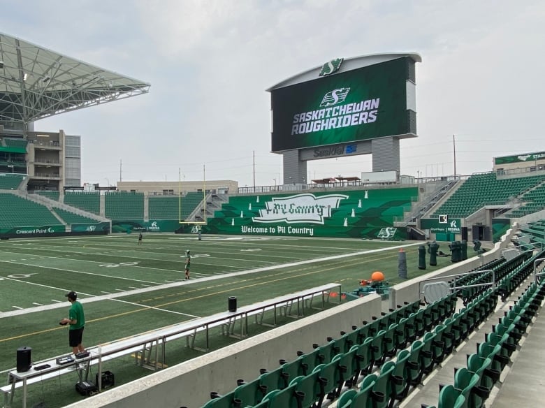 An empty stadium .