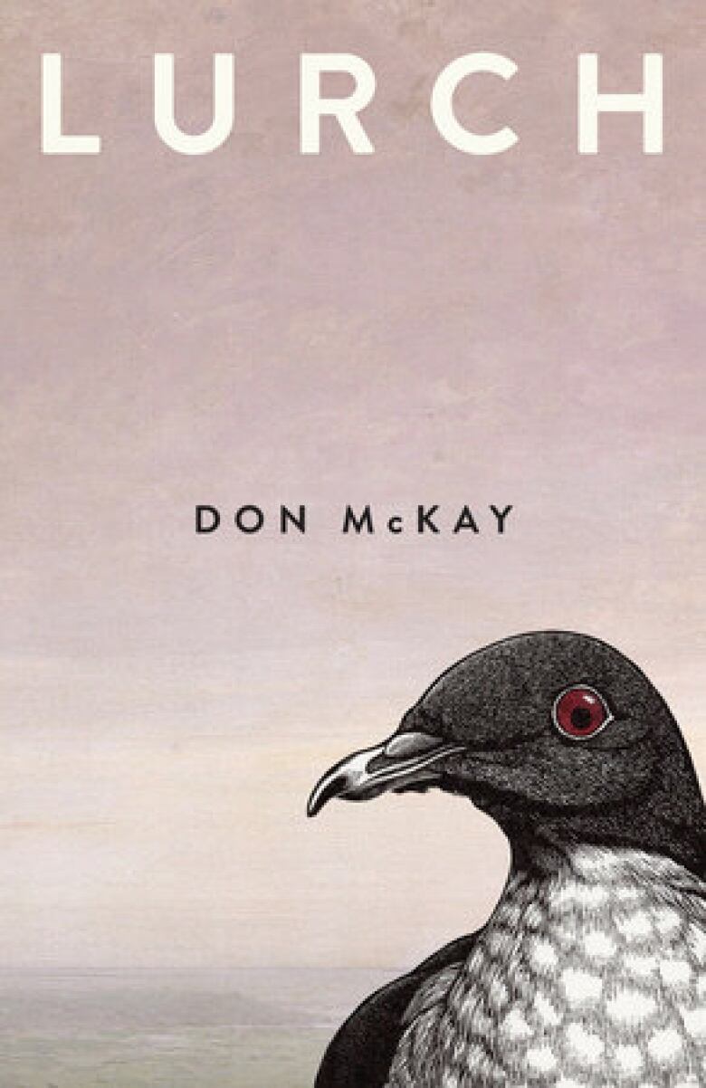 A pink book cover with a red-eyed pigeon. 