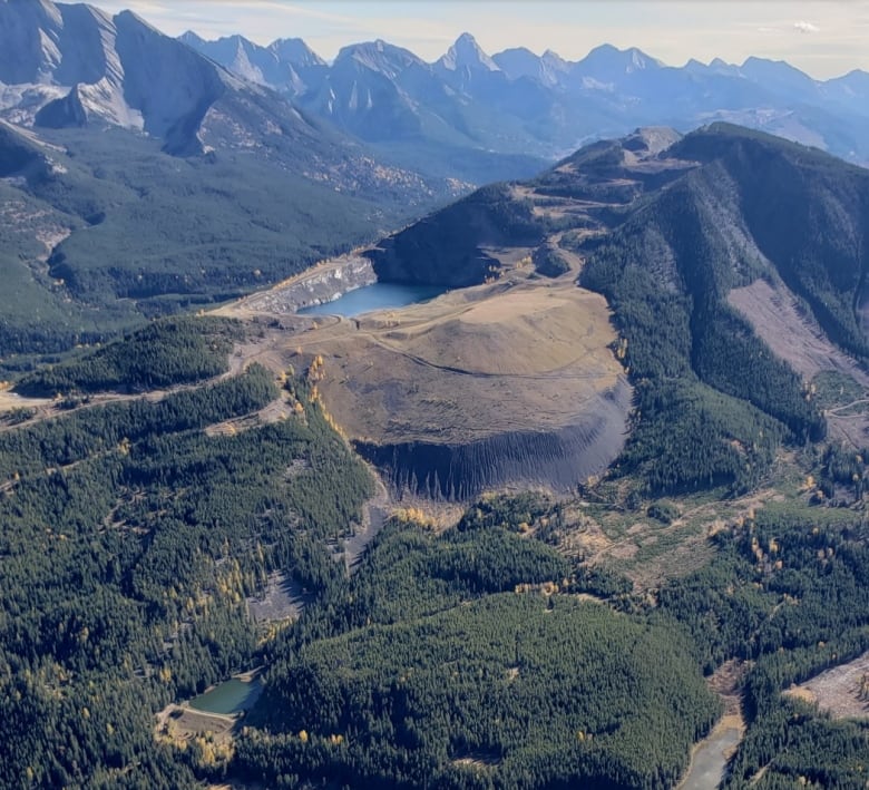 An aerial view of a mountain top