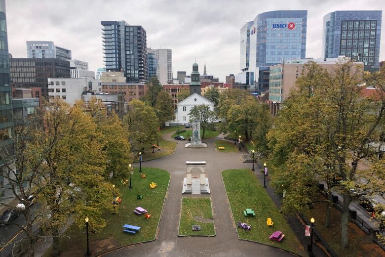 An aerial view of Grand Parade in Halifax. 