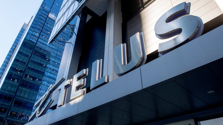 telus sign on a telus office in Toronto