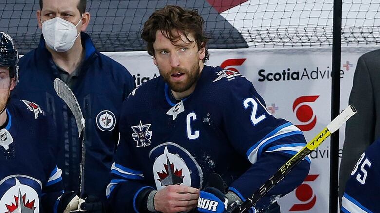 A portrait of Winnipeg Jets hockey player Blake Wheeler.