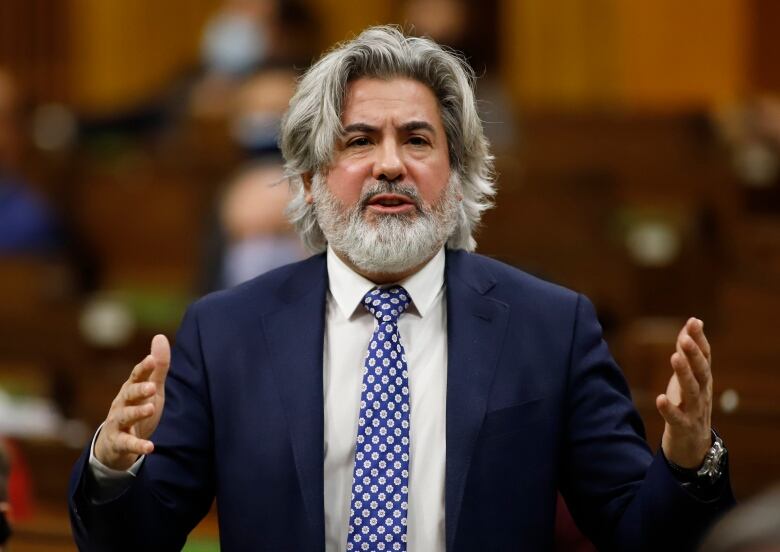 Minister of Canadian Heritage and Quebec Lieutenant Pablo Rodriguez rises during question period in the House of Commons.