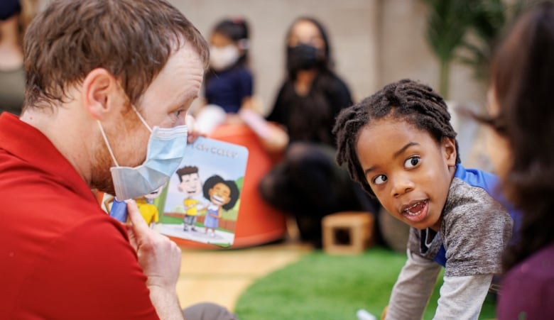 Children playing at a daycare. 