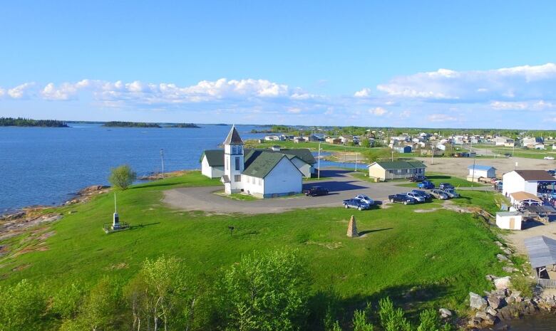 An aerial view of a community.