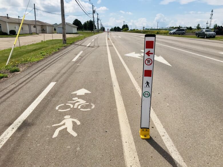 Street showing bike lane.